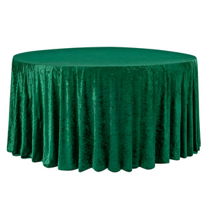Velvet 120" Round Tablecloth - Emerald Green
