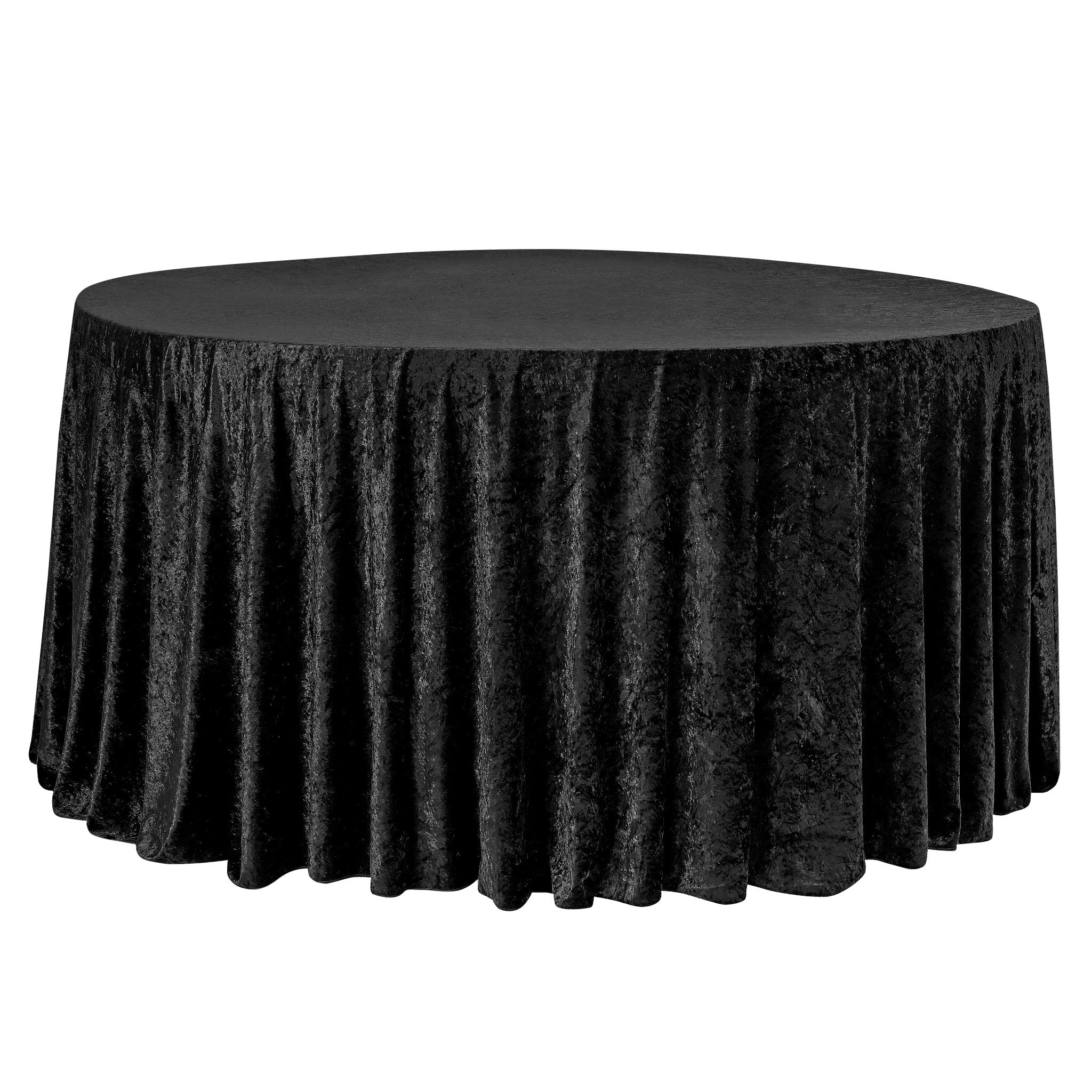 Velvet 132" Round Tablecloth - Black