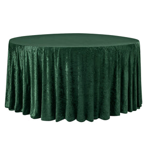 Velvet 132" Round Tablecloth - Emerald Green