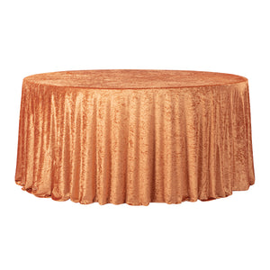 Velvet 120" Round Tablecloth - Rust