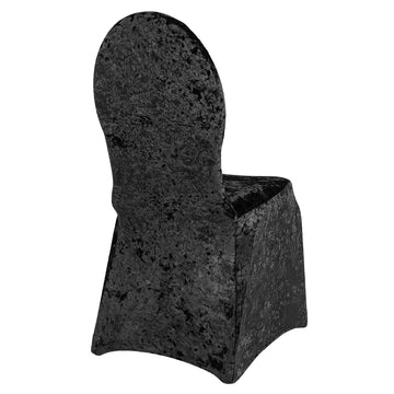 Shimmer Tinsel Banquet Spandex Chair Cover - Black– CV Linens