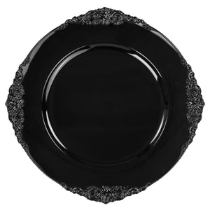 Vintage Round Charger Plate – Black