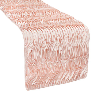 Wave Satin Table Runner - Blush/Rose Gold