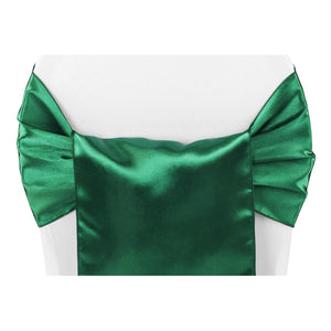 Wide Satin Chair Sash - Emerald Green