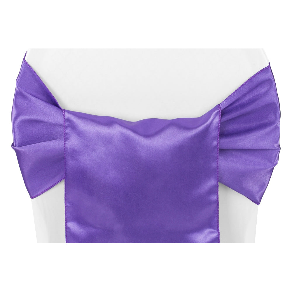 Image of Wide Satin Chair Sash - Purple