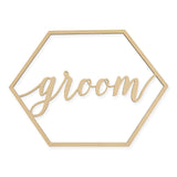 Bride Groom Wood Sign Laser Cut Hexagon (2 pcs/set)