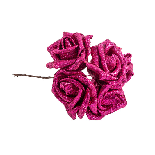 Latex Foam Artificial Rose Stems, Burgundy, 9-1/4-Inch, 25-Count