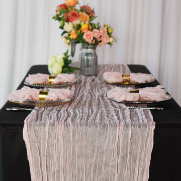 CV Linens + Glitz Sequin Table Runner – Blush/Rose Gold