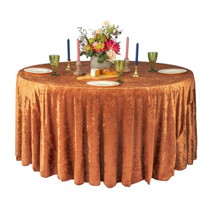 Velvet 132" Round Tablecloth - Terracotta