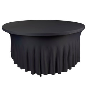 Wavy Spandex Table Cover 5ft Round - Black