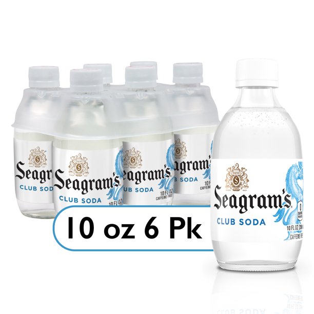 Seagrams Club Soda, 10 Fl Oz Glass, 6 Pack – 123 Beverages