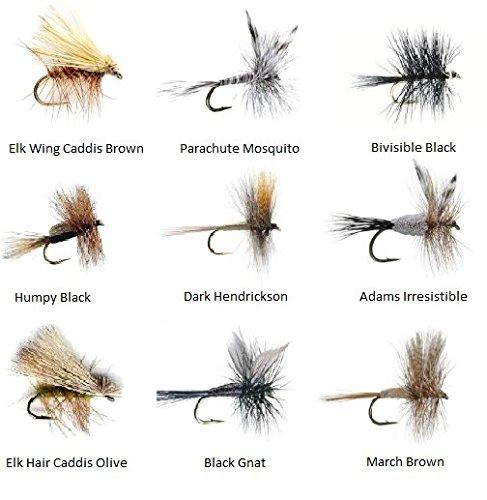 Hunting & Fishing Many Sizes and Patterns Elk Hair Caddis Flies Feeder ...