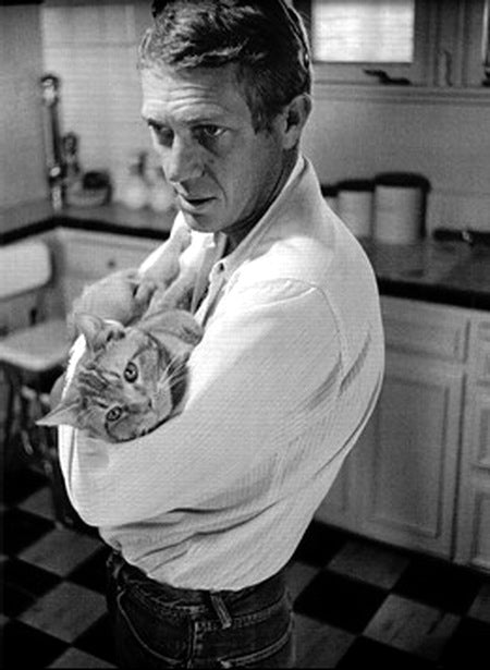 Steve McQueen with his Cat