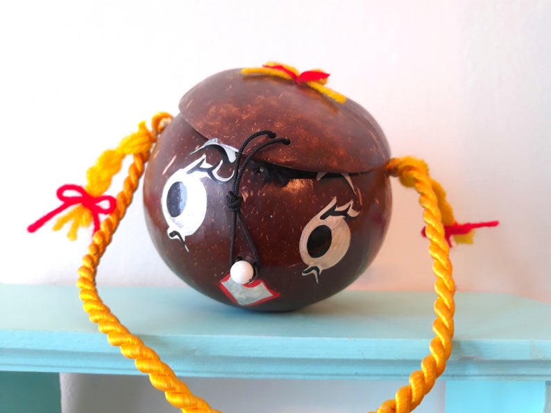 Cute Tiki Style Coconut Purse