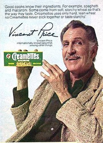 Vincent Price ad for Creamettes