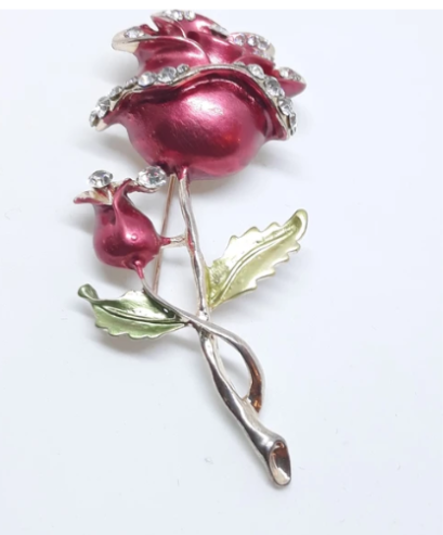 Red Rose Brooch