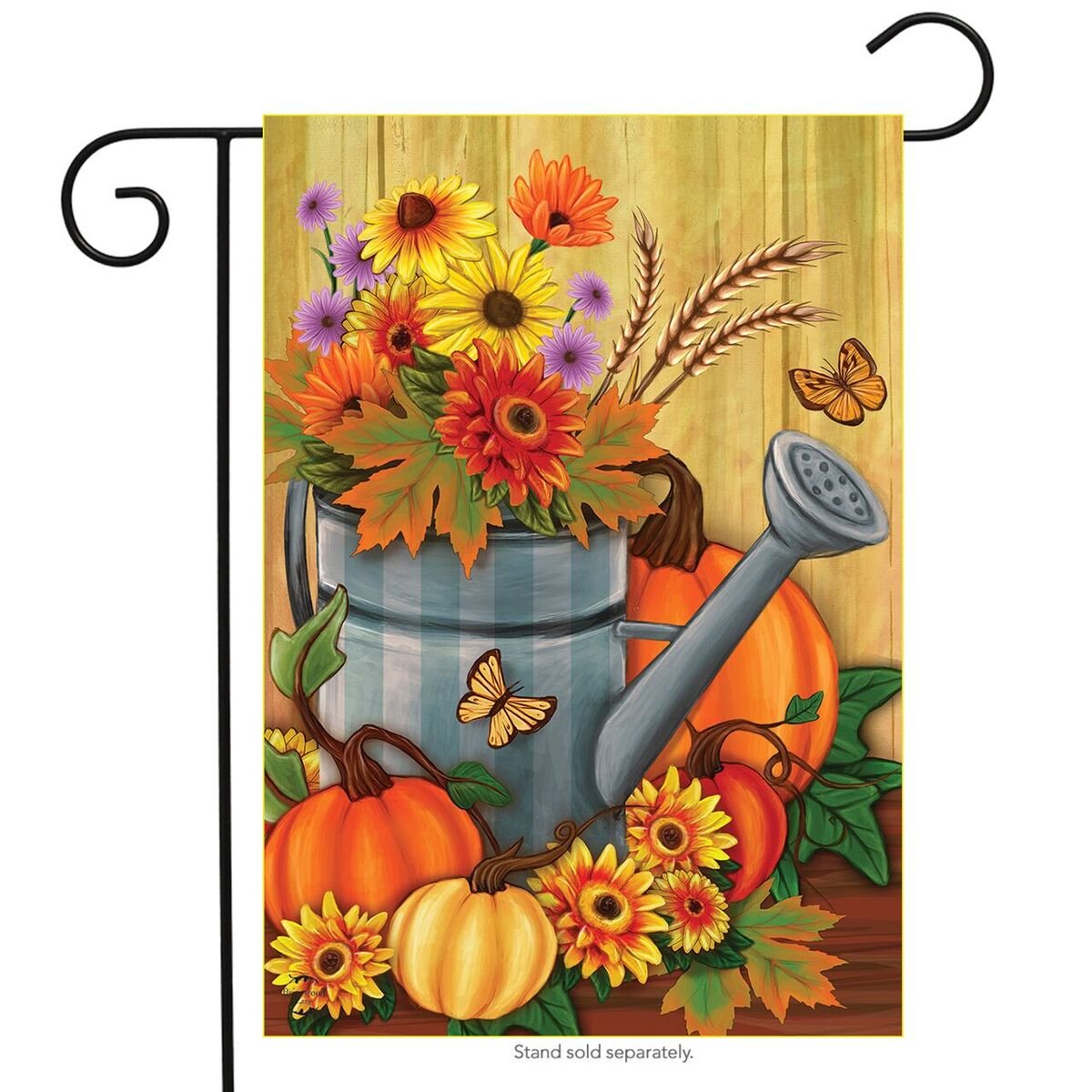 Fall Watering Can Garden Flag, #G00681 – Country Yard Outlet