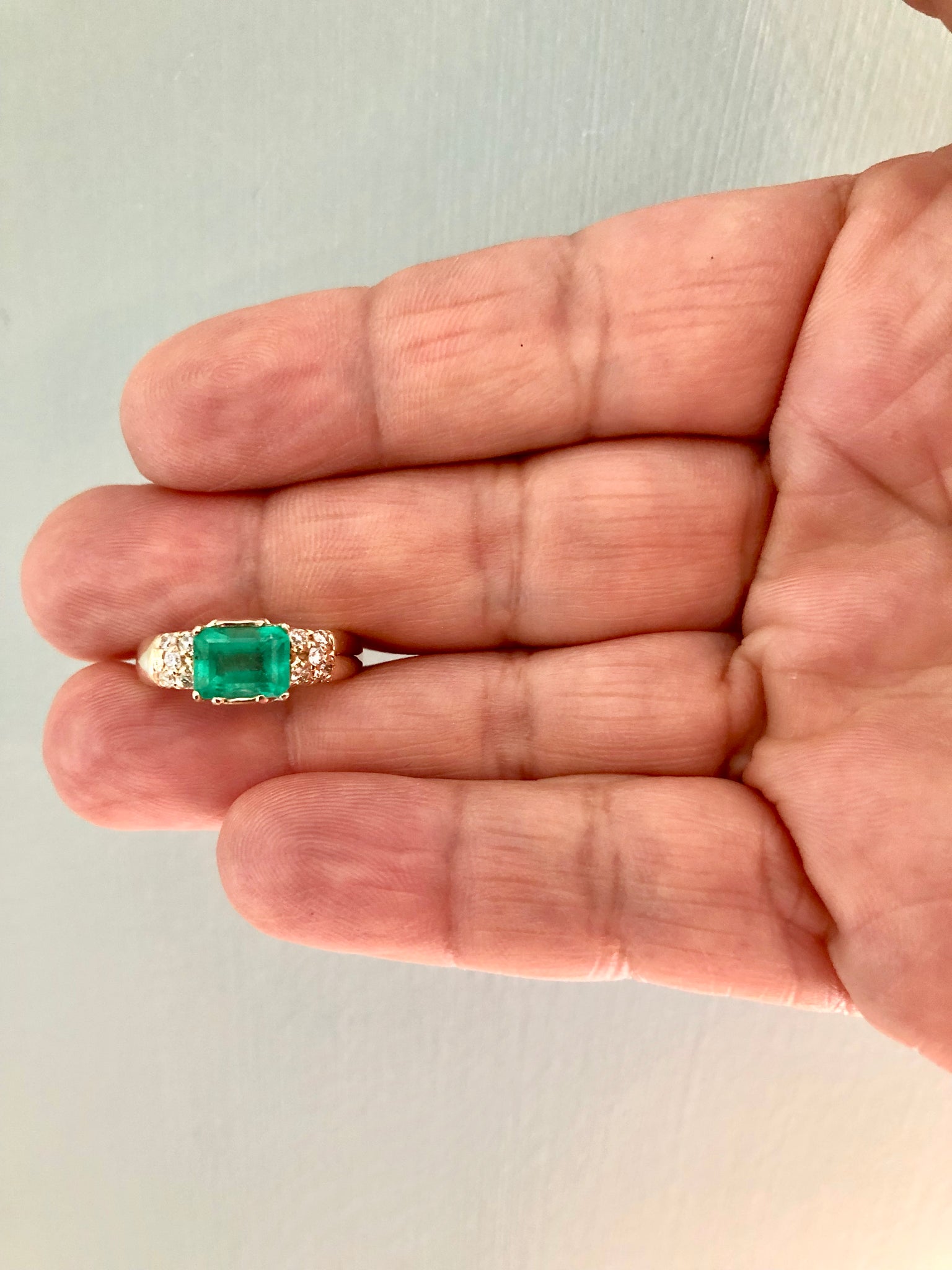 1.60 Carat Vintage Natural Emerald Ring 