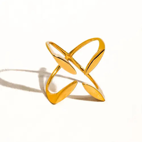 18K GOLD CRISS CROSS RING