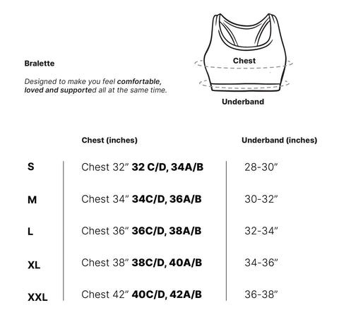 Bralette Size Chart