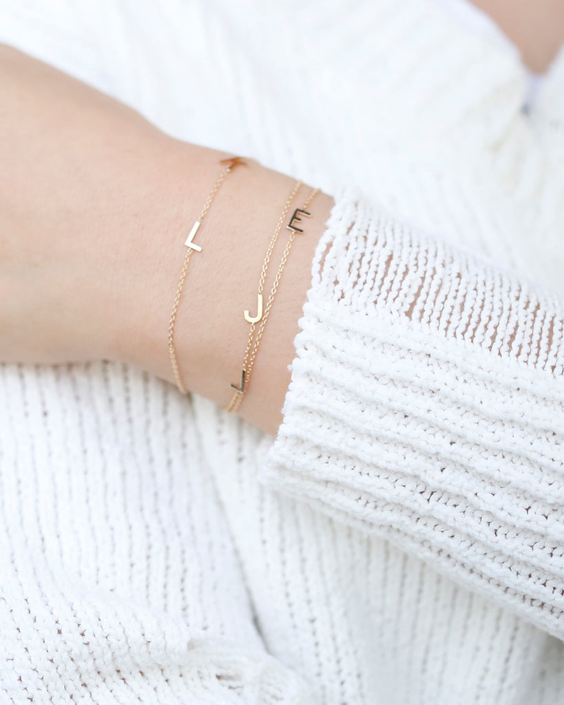 The Diamond Initial Bracelet 14K - 1 Letter