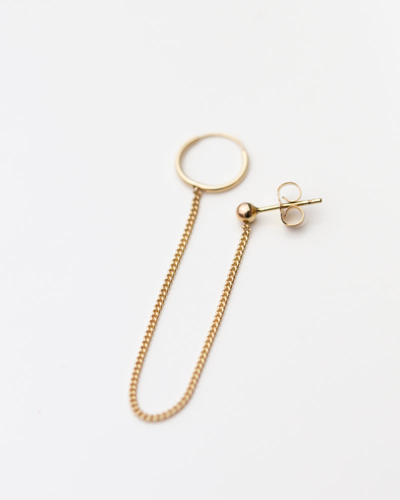 14k Gold Hoop Chained Earring – E&E PROJECT