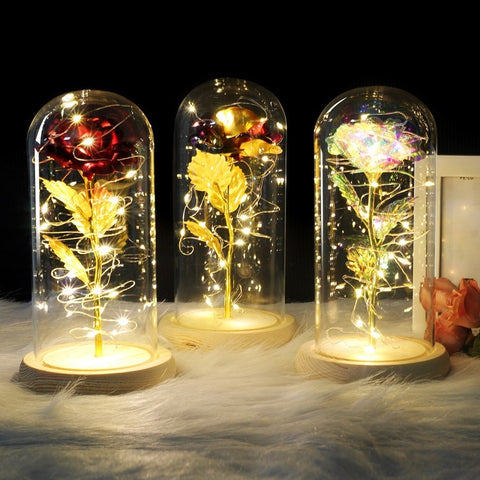 Beauty And The Beast Rose In Glass Dome Life Size Replica Inspired Disney Movie Floral Decor Home Garden