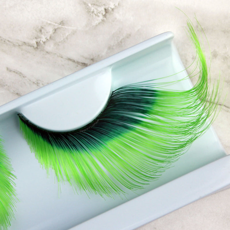 green eyelashes