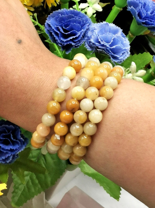 Yellow Aventurine Bracelet 8mm Beads Set Of 4 Pieces Gemstone Cryst