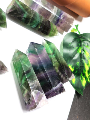 Rainbow Fluorite Point - ONE PIECE - 2.5 inch (6.25 cms) and 50 - 70 gms weight - Shwasam