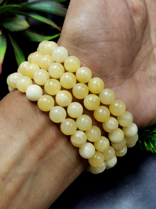 Beautiful yellow calcite bracelet set of 4 pieces  gemstonecrystal j