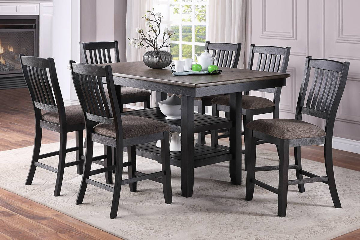 COUNTER HEIGHT DINING TABLE + 6 CHAIRS F2439/F1809 – On a Budget Furniture