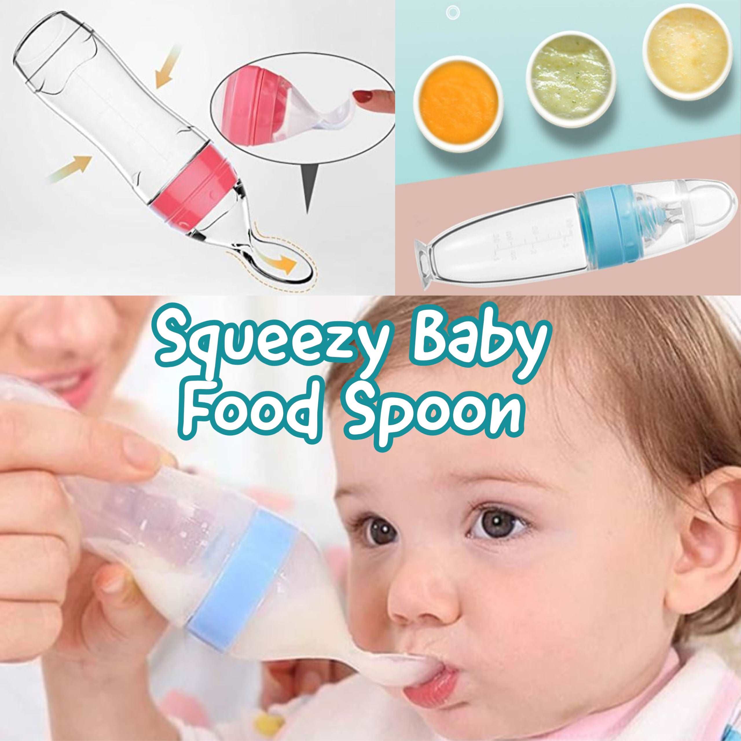 Baby Silicone Food Feeder With Soft Silicone Spoon - 90ml, Chai Namibia