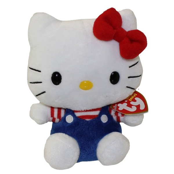 Peluche doudou Hello Kitty Ty Beanie Babies Hawaii Rose 15 cm Sanrio TY  chez vous des demain