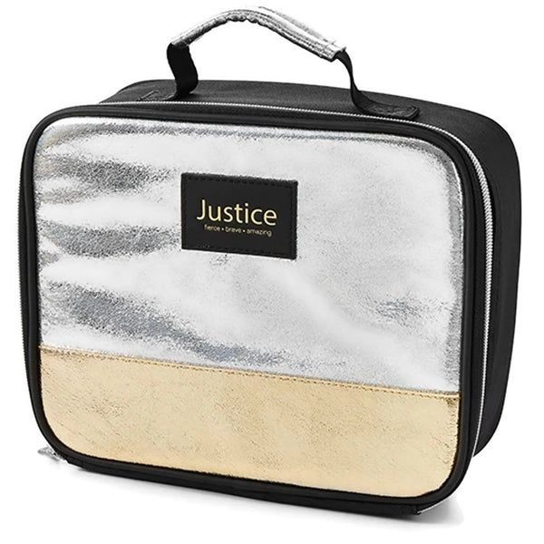 Justice Sport Metallic Rose Gold Insulated Lunch Box for Kids and Adults,  BPA Free 