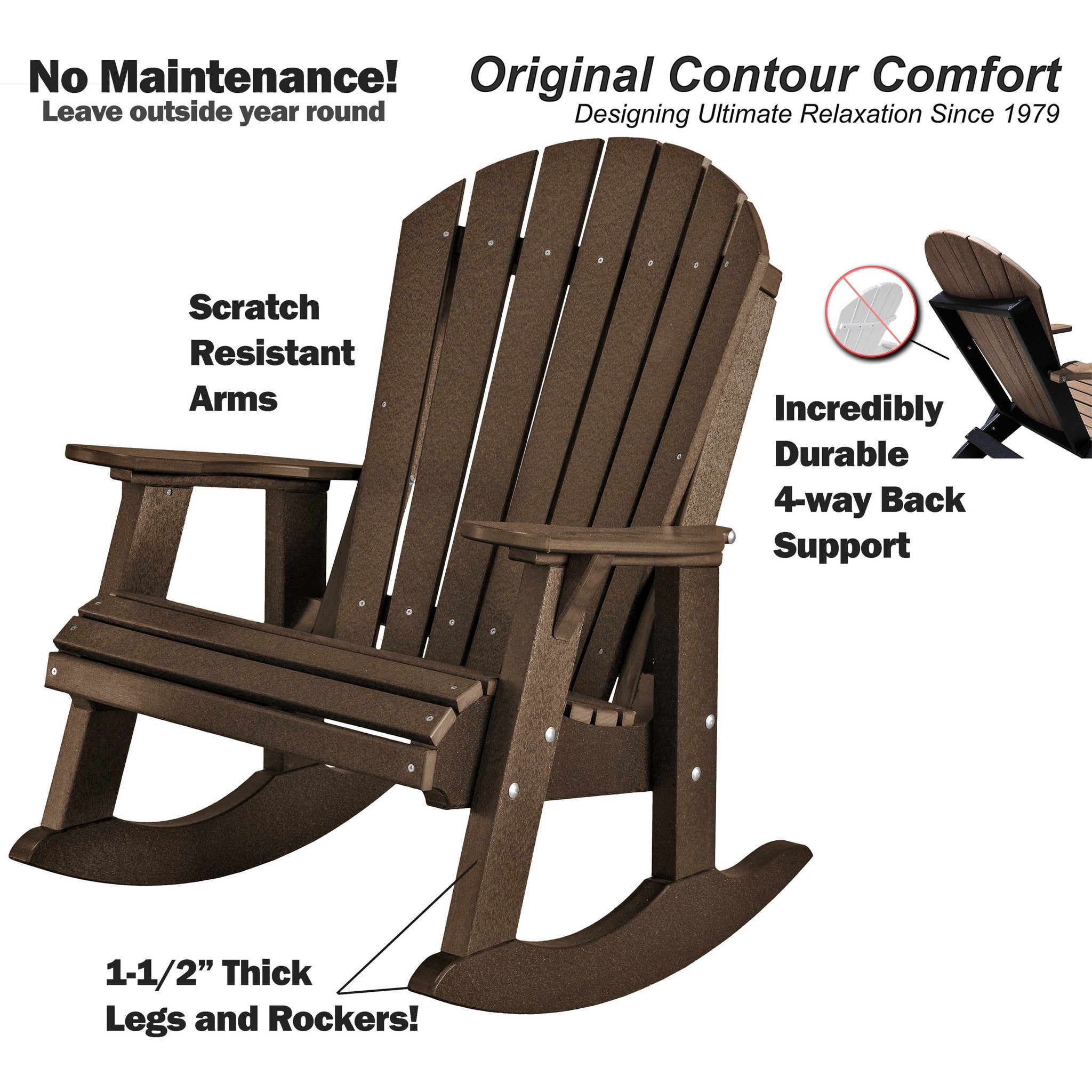 duraweather poly® adirondack porch rocker