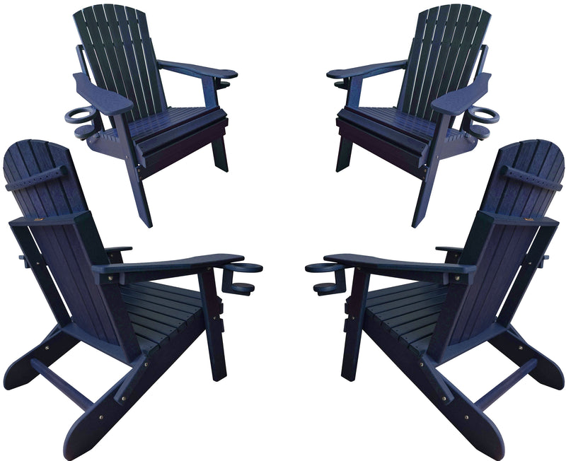Navy Folding Poly Adirondack Chair by DuraWeather Polywood