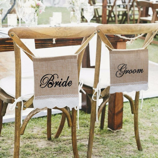 Burlap Bride Groom Wedding Chair Cover Chosen By Emilia Rose