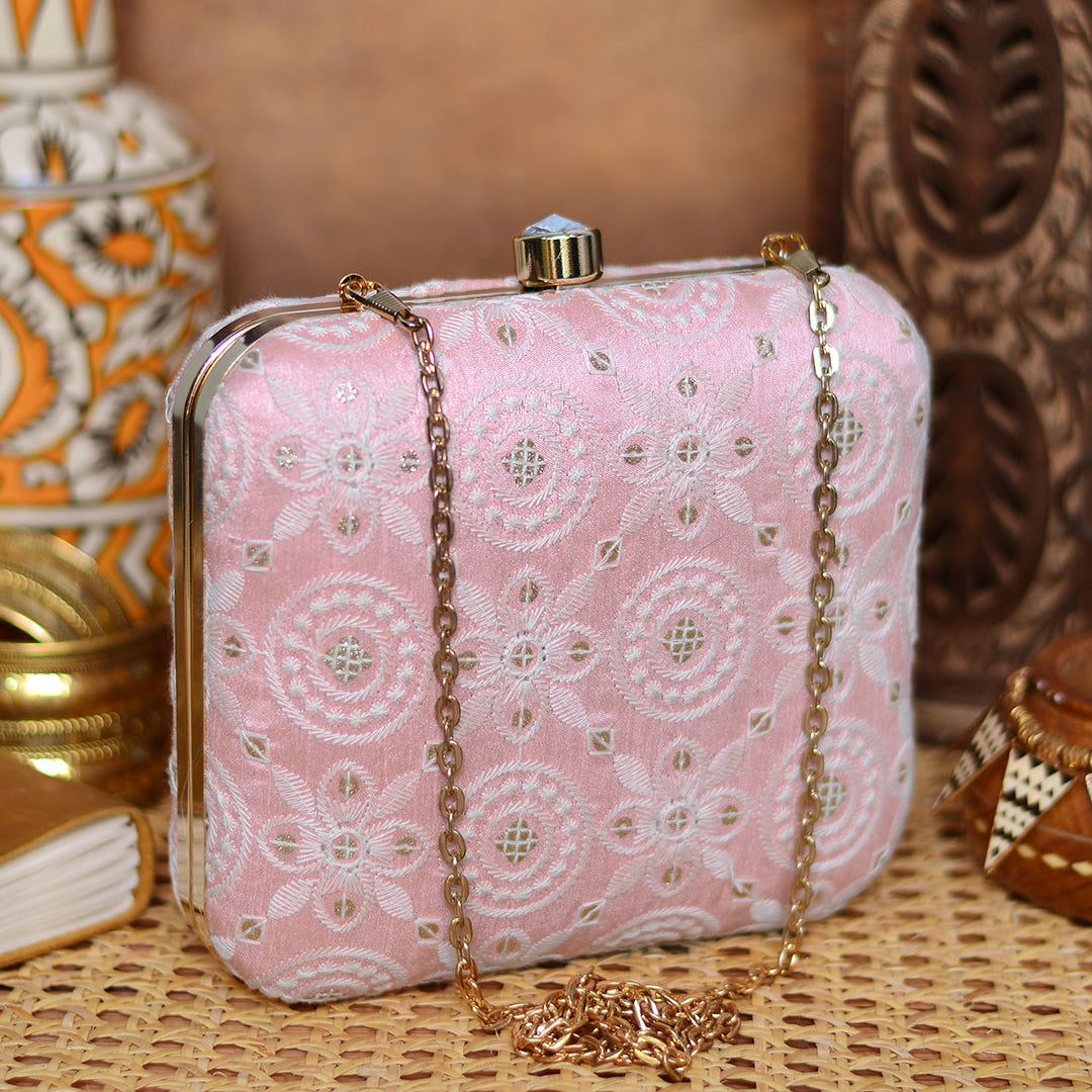 Fuchsia Snakeskin Envelope Clutch Purse