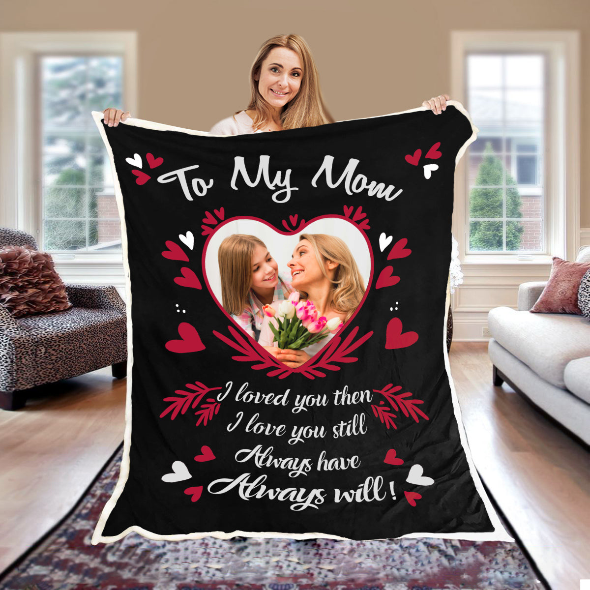 To My Mom Personalized Photo Blanket Decoroniccom We Create Memories