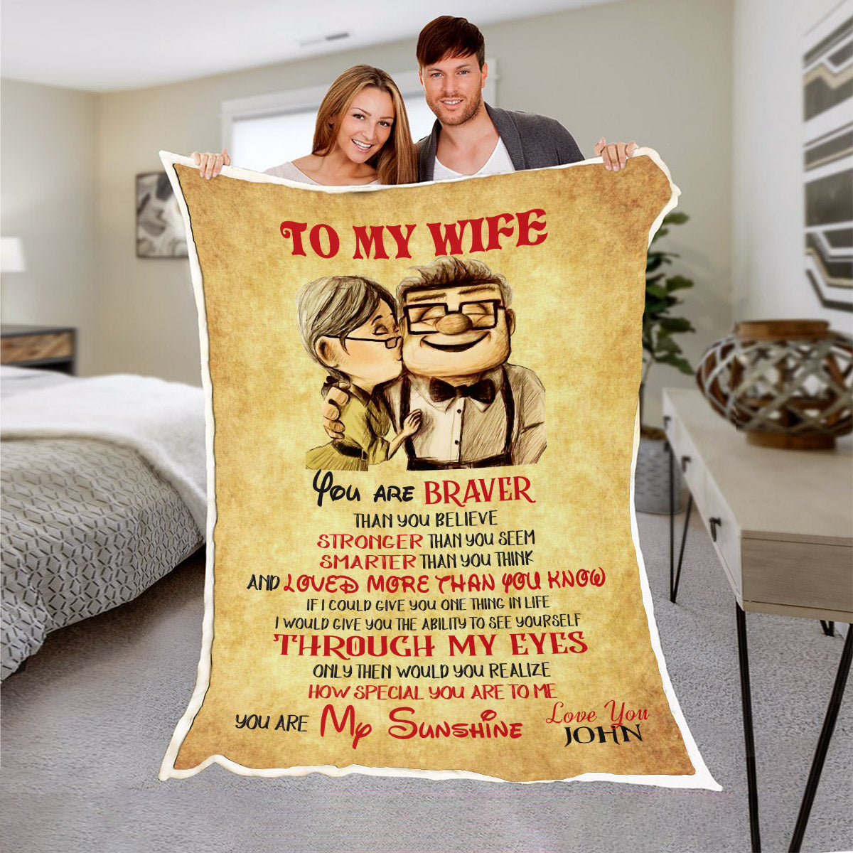 To My Wife Personalized Blanket Decoroniccom We Create Memories