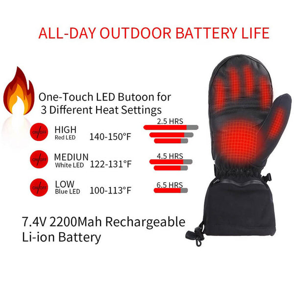 Keepwarming Leather Electric Heated Mittens