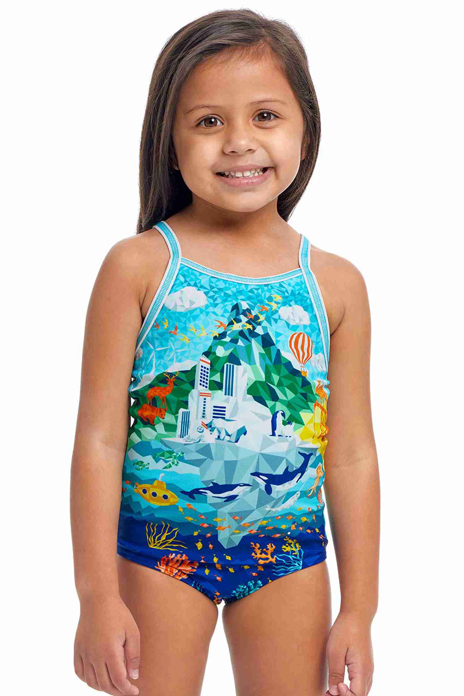 Girl Swimming Suit Lace Mesh Kids One Piece Baby Swimwear Cute Girls  Swimsuit