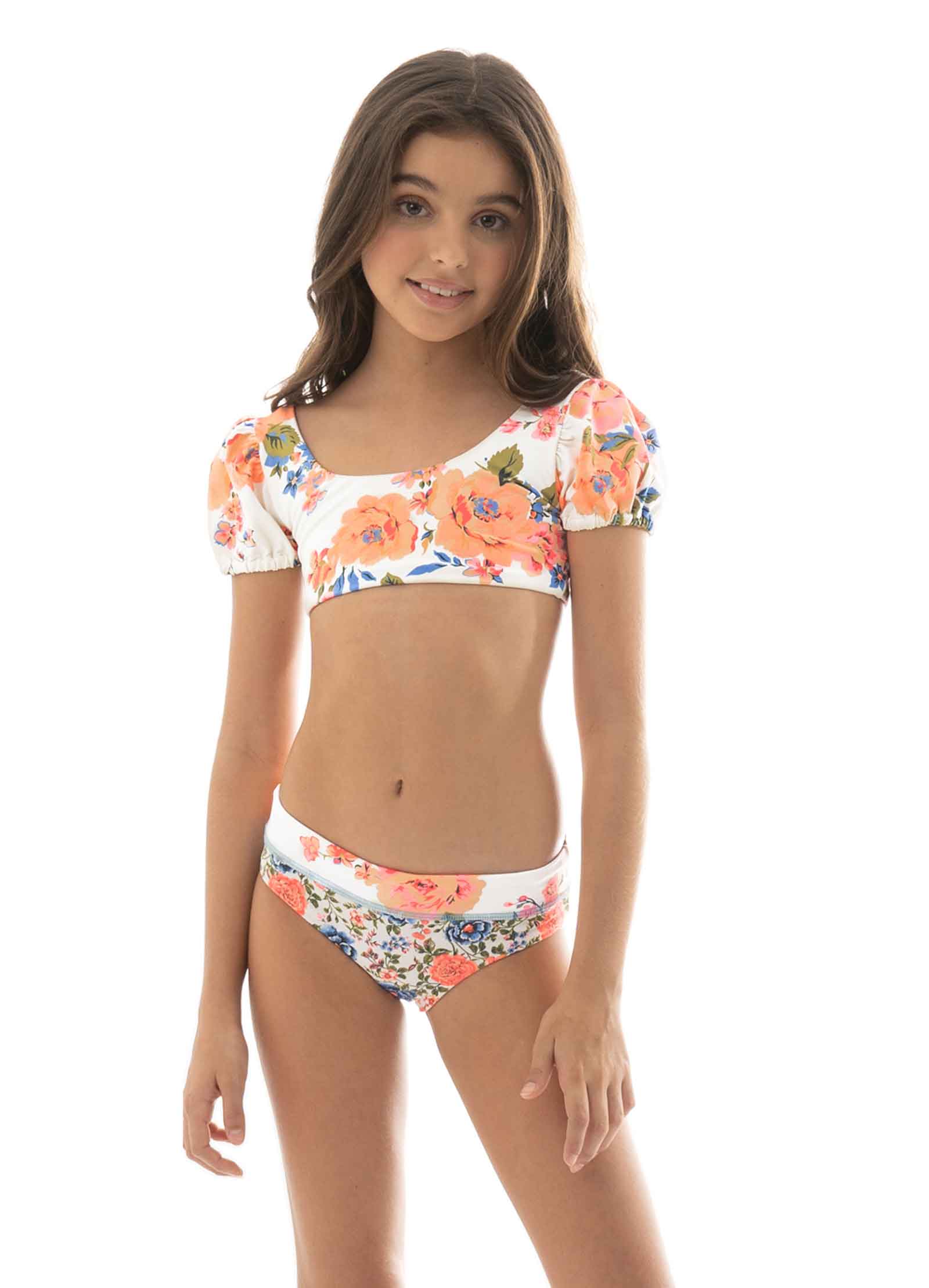 Girls Dahlia Sustainable Long Sleeve One Piece Swimsuit Made in Australia -  😎 Bon+Co Kids, Teen & Tween Swimwear