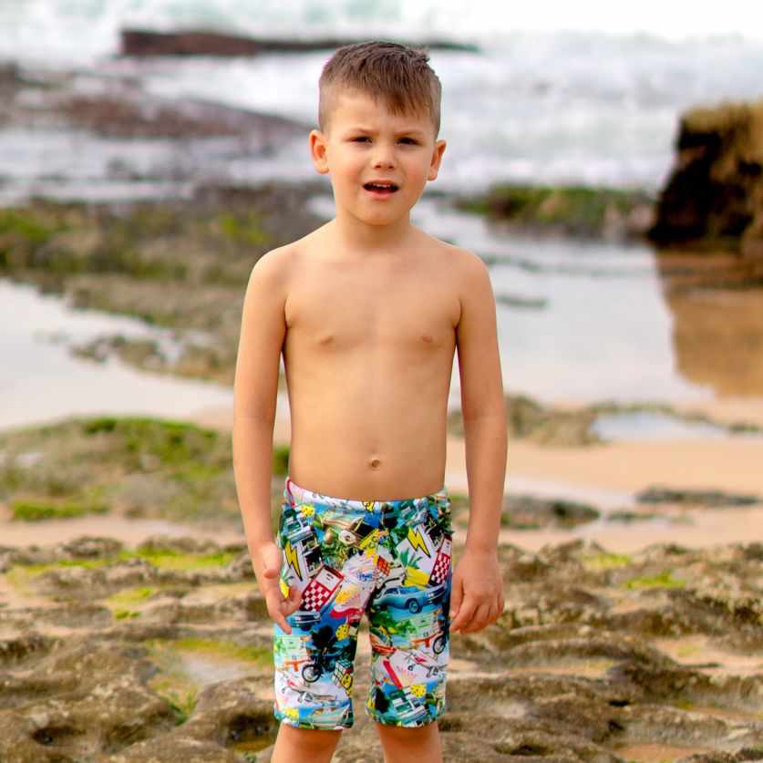 Salty Ink Boys Jammer - Mash Up | Splish Splash Swimwear | Reviews on ...