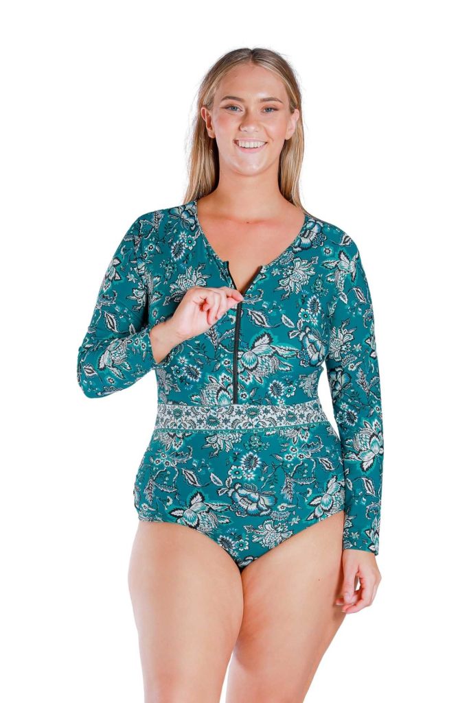 SurfSuits for Women, One-piece Swimsuits with a sleeve, Splish Splash
