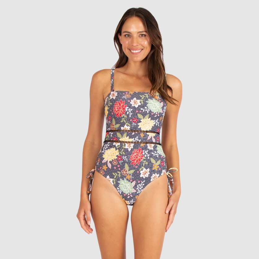 Beach Bound DD Bandeau One Piece- True Navy