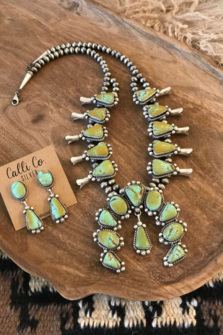 Green Turquoise | Squash Blossom Necklaces at Calli Co. Silver