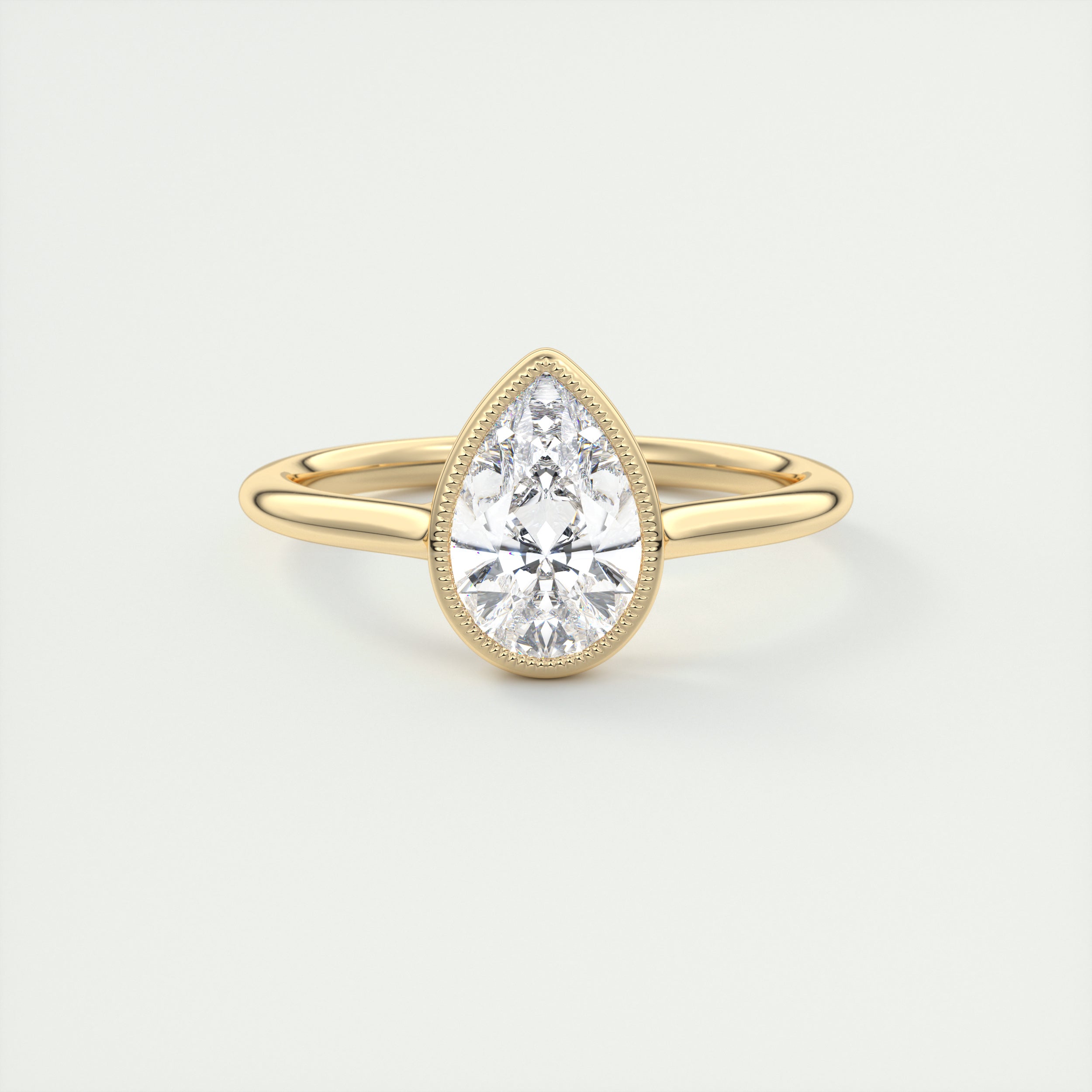 Three Stone Ring Hidden Halo Engagement Ring, Pear Cut Moissanite Diamond  Ring, 18k Solid Gold Half Eternity Wedding Band Women Promise Ring - Etsy