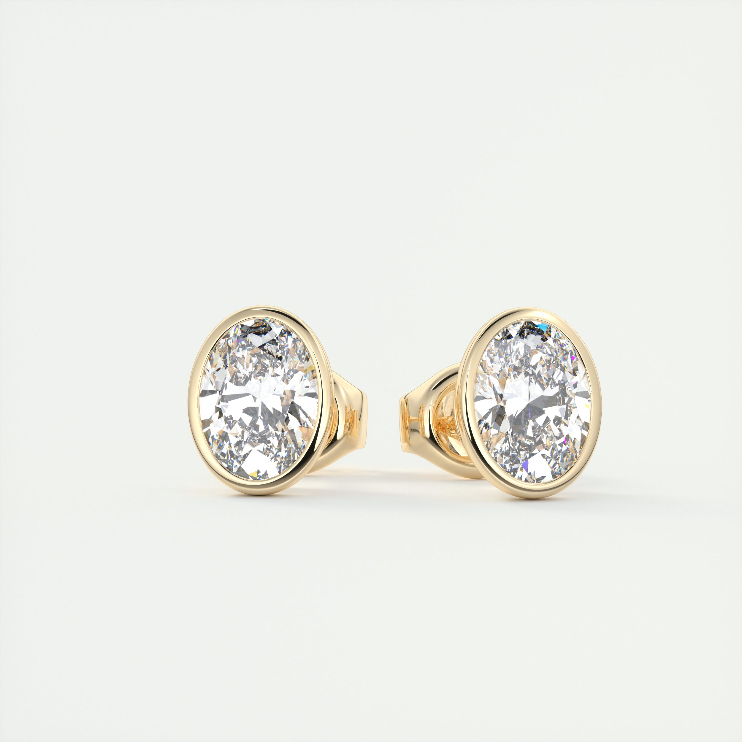 Bezel Set Diamond Studs by Frank Darling